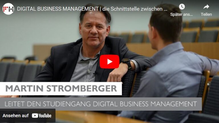 Video über das Bachelorstudium Digital Business Management mit Martin Stromberger