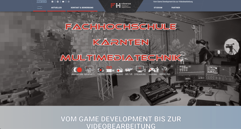 Website Studienzweig Multimediatechnik